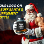 Your Logo on a Buff Santa's Supplement Bottle – Unique Branding!